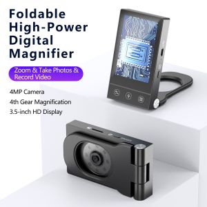 500X HD Portable Digital Magnifier with Dual-Light Intelligent Adaptation HD Wide-Angle View and Four-Step Precision Zoom