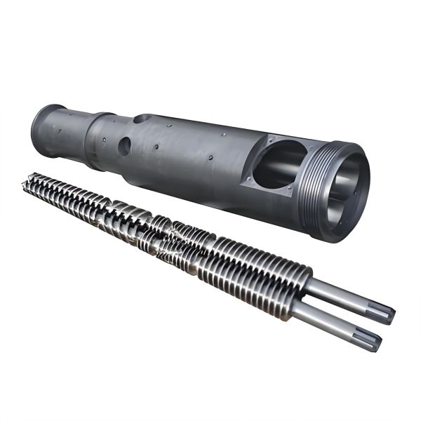 Dedicated 80/156 conical twin-screw barrel for PVC modification and granulation