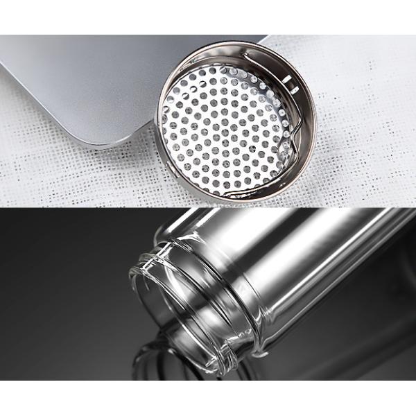 Portable Double Wall Glass Water Bottle With Strainer / Rubber Seal Durable