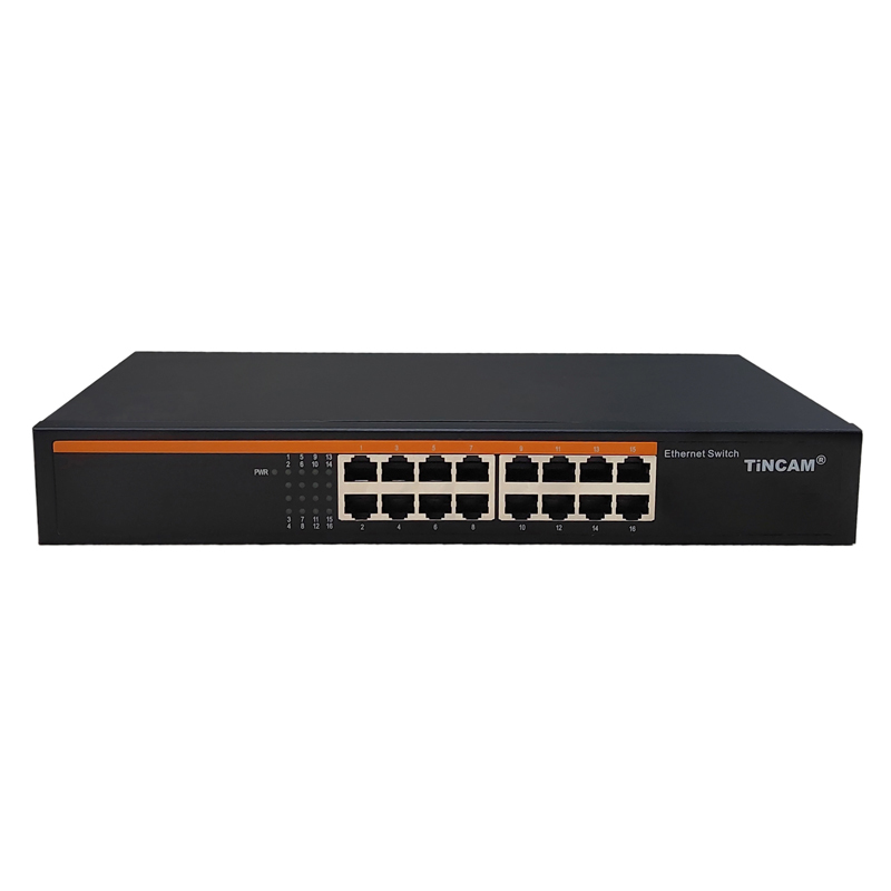 16 Port 10/100Mbps Fast Ethernet Switch Unmanaged Network Switch Rackmount/Desktop Metal Switch Internal Power Supply TBC-S4016N