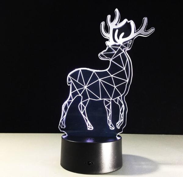 Deer 3D Night Light 7 Colors Change with Remote Timing Help Kids Fell Safe at Night or As A Gift Idea for Women or Girl