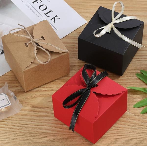 Custom Kraft Paper Dessert Box Square Handmade Cookie Packaging For Bakery Gifts
