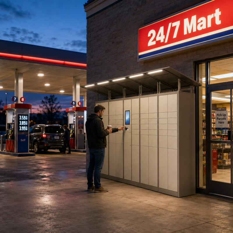 Winnsen Roadside Smart Post Parcel Delivery Locker 24/7 Pickup Drop for Gas Station Convenience