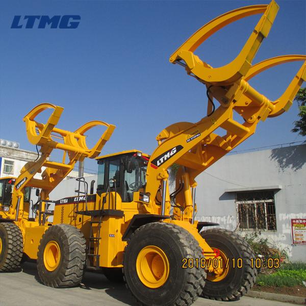 2200r / Min Hydraulic Wheel Loader Log Grapple Loader 15 Ton In Lumber Mill