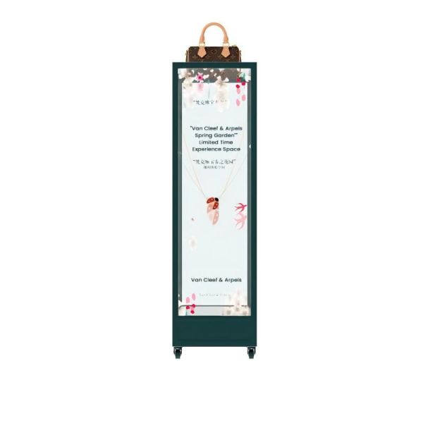 48 Inch Vertical Transparent OLED Showcase Display for Cultural Heritage and Museum Exhibition Cabinets