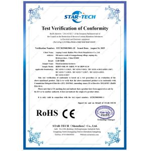Anping Huihao Hardware Trading Co.,Ltd Certifications