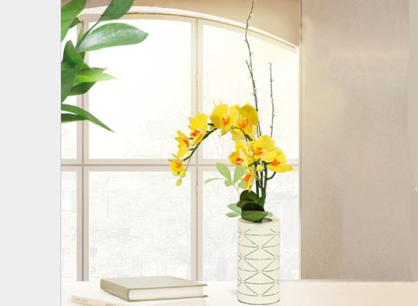 LED simulation Phalaenopsis vase lamp interior decorator warm light small night light seven color flowers