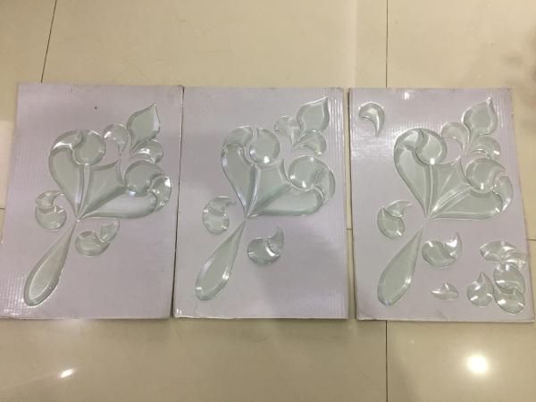 6MM  beveled clusters glass with 1/2 beveled width and edge thickness 2MM