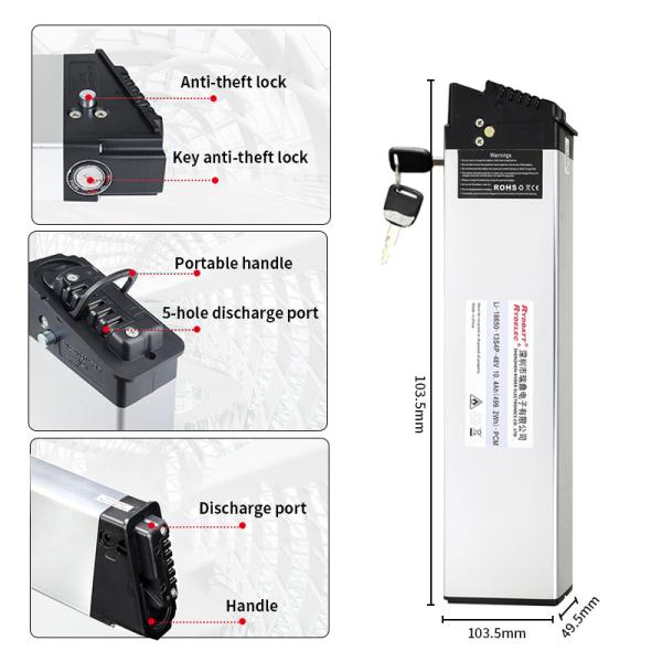 Deep Cycle 36v 42ah E Bike Battery Pack 13S4P 10S5P 18650 Pack