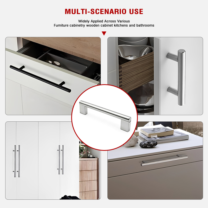 European Style Stainless Steel Double-hole Handle for Wardrobe and Drawer Furniture Hardware Accessories