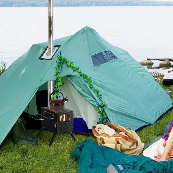 Camping Firewood Stove, Cast Iron Outdoor Wood Burning Stove Portable Detachable Camp Stoves, Accessories Outdoor