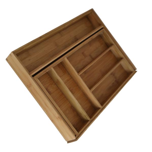 bamboo tableware storage box kitchen cutlery tray drawer organizer