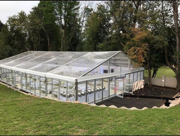 White Large Outdoor Transparent Wedding Tent Sandwich Hard Walls Aluminum 6061