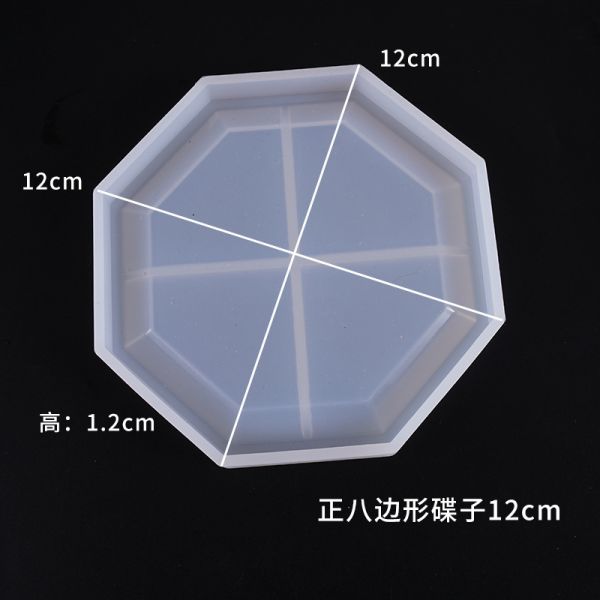 DIY crystal dropper mold, dish, circular hexagonal table, decorative ornament, coaster, silicone mold