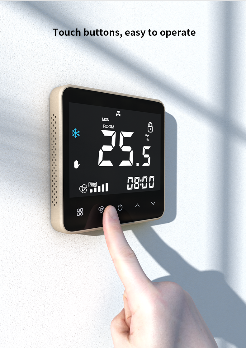 Digital Fan Coil Thermostat Heating Cooling FCU Thermostat Controller