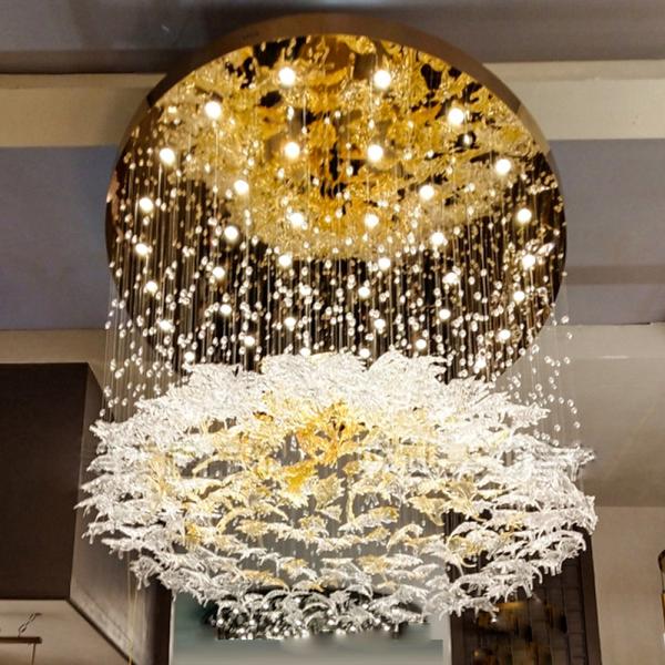 Art Designer Large Hotel Lobby Chandelier Maple Leaves Chandelier(WH-NC-96)