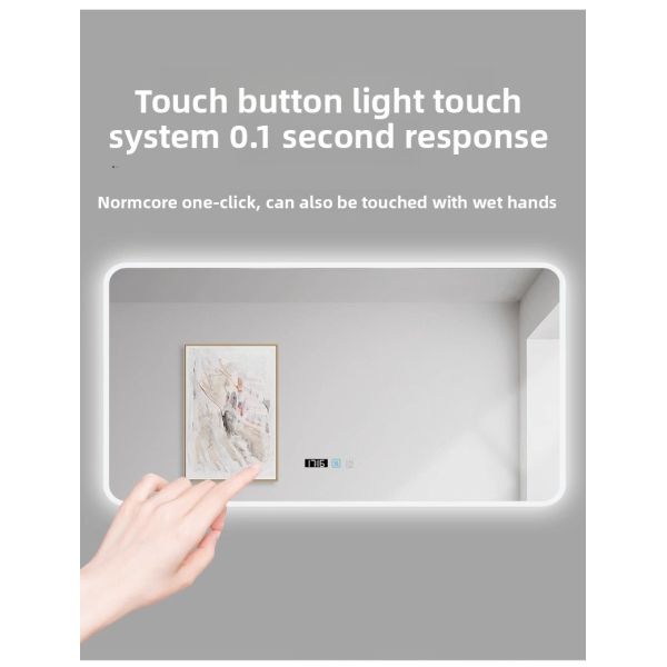 Luxury IP44 Rated LED Bath Mirror with Touch Switch Elegant Modern Design for Villa Hotel & Apartment Washroom Hot Seller