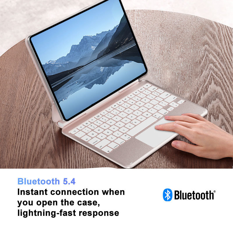 Aluminum Alloy Waterproof Ultra-Slim Backlit Keyboard Case for iPad 11/12.9/13 BT Smart Keyboard Cover OEM Supported