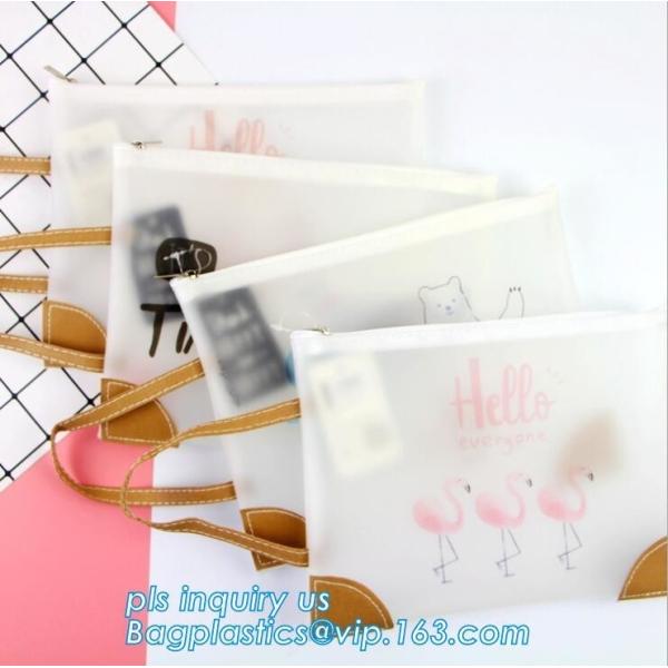 pencil stationery set pouch holder zipper with slider, Office & school stationery supply slider zip wallets document fil