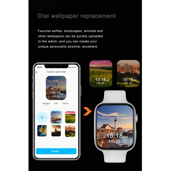 1,75» Smartwatch Bluetooth экрана 240MAH вызывает IWO 13 12 I8 Pro BT5.0