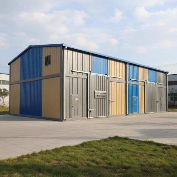Grey Steel Structure Warehouse Featuring Glass Fiber Reinforced Plastics Skylight Durable Storage Solution for Industrial