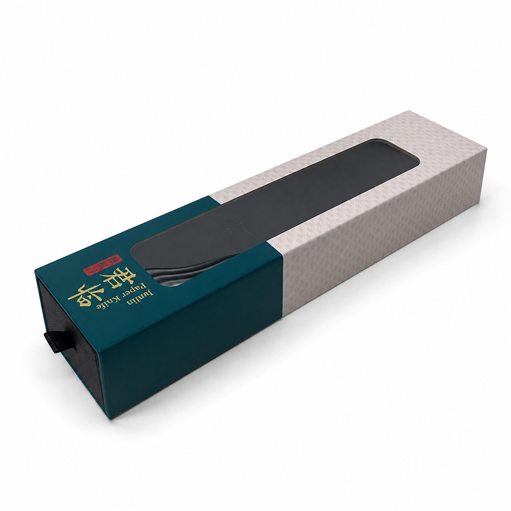 Slim Window Velvet Insert Custom Drawer Boxes for Cosmetic Packaging