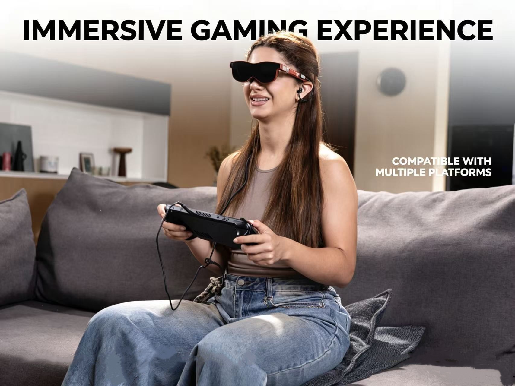 Immersive 1080P Resolution VR Smart Glasses with 70° FOV and USB-C Connectivity Head Mounted Display