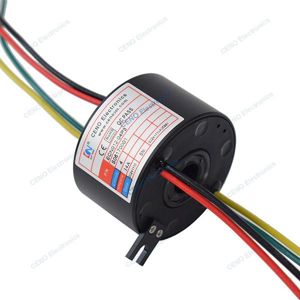 Through Hole Slip Ring with Rotating Electrical Connectors for Robotics Arm