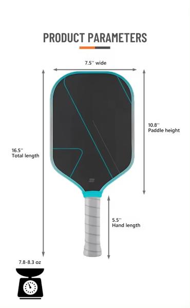 250g Oversized Pickleball Paddles 16mm 14mm Core With Rough Surface