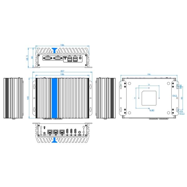 12th Gen Core I3 I5 I7 DDR5 Ram M.2 NVME SSD 2.5G Lan Fanless Mini PC