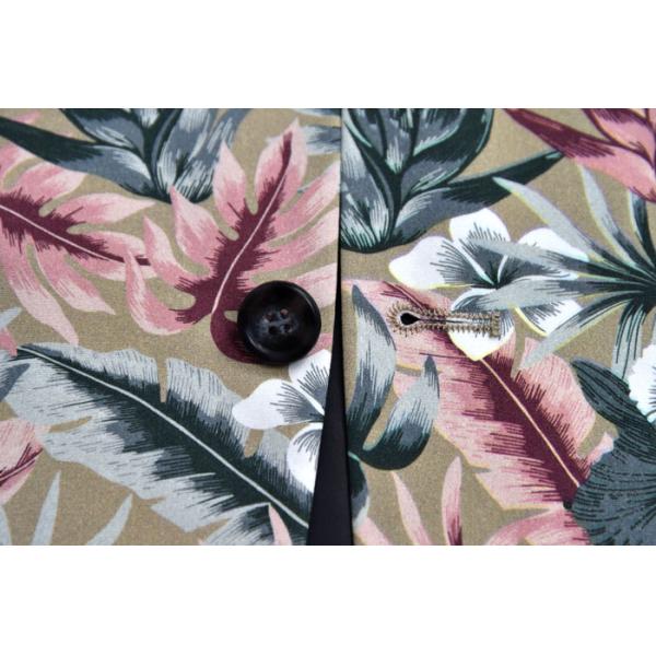 Men'S Printed Suits Single Breasted All Cotton Banquet Beige Long Sleeve