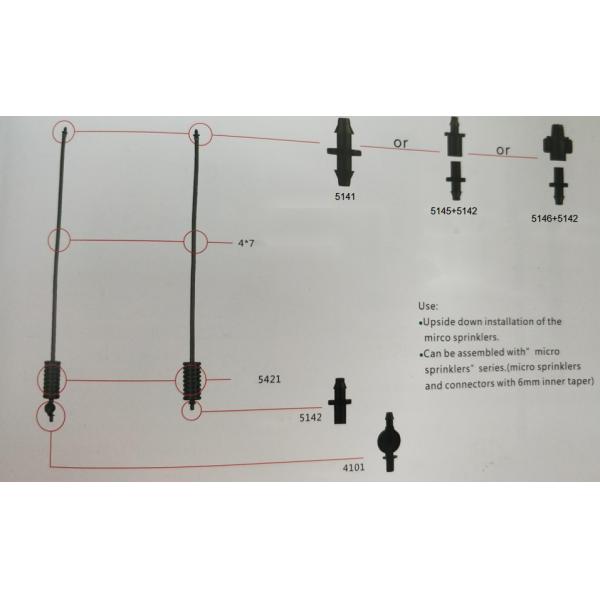 Agricultural Sprinkler Four-Piece Set Upside Down Design Engineering Plastic Material