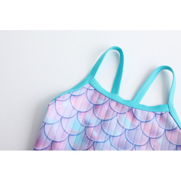 Printed UPF30 Off The Shoulder Swimsuit Girls Swimsuit For Summer Swimming