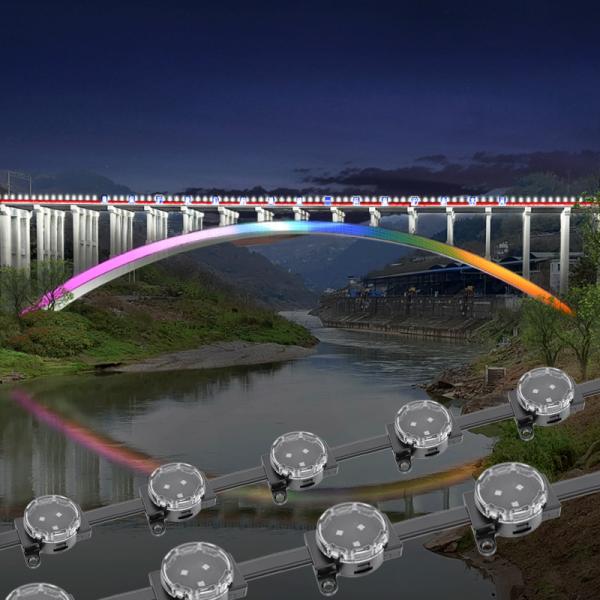 High Brightness RGB 50mm LED Point Light Source Easy Installation Addressable Design Stage Building Facades  Landscape Lighting
