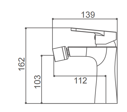 Кран биде одиночного отверстия классический латунный черный с керамическим диском 35Мм