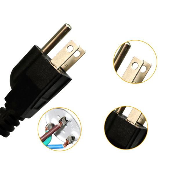 American 10A/16A 3pin black power cable 0.5m-10m copper power cord
