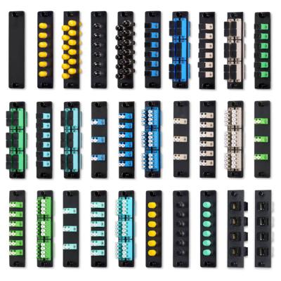 Único multi painel do adaptador da fibra ótica do modo, preto portuário do painel de remendo de fibra de 6 LC