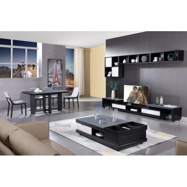 Ensemble de table de salle à manger et ensemble de salon de style de base en bois métallique moderne