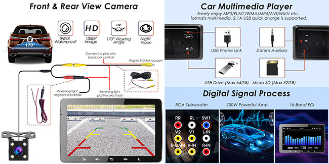 RDS 1 Din Car Stereo Mirrorlink 9 дюймовый Android Head Unit Mp5 Player Carplay