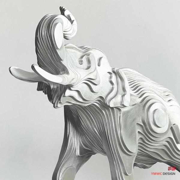 Custom Metal Animal Statue Life-Size Bronze Elephant Sculpture Made of Stainless Steel