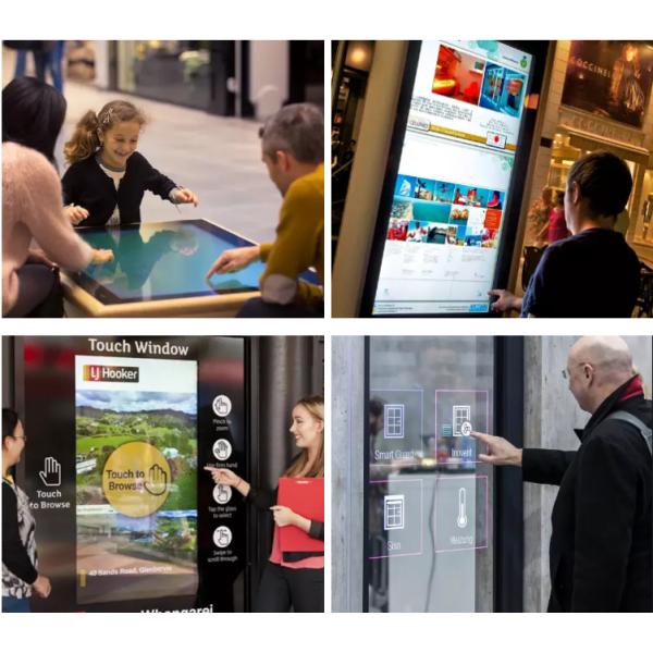 Objects Recognition 65 Inch Interactive Touch Screen Foil Rear Projection Film Clear