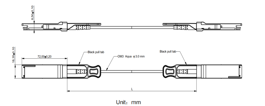 200G QSFP56 AOC Active Optical Cables Multi-Mode
