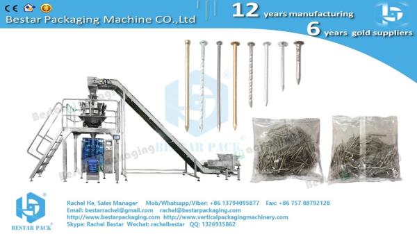 Hardware packing machine Bestar VFFS machine with 10 heads weigher BSTV-450AZ