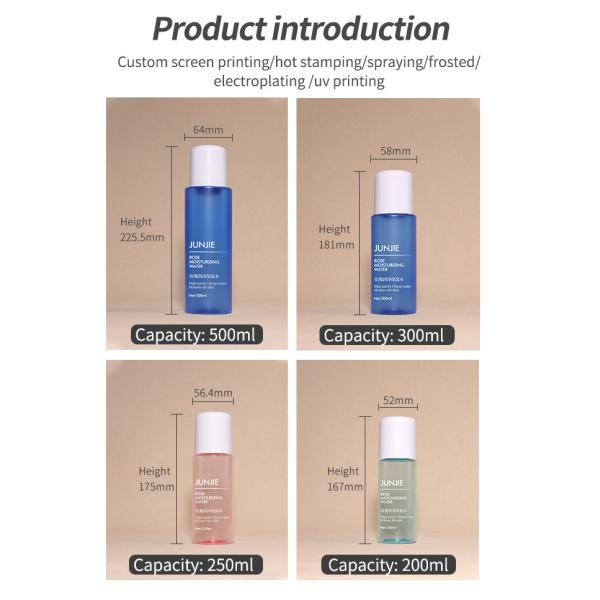 Botellas de plástico transparente mate 500 ml 300 ml 200 ml Botellas de plástico PET Cosméticos