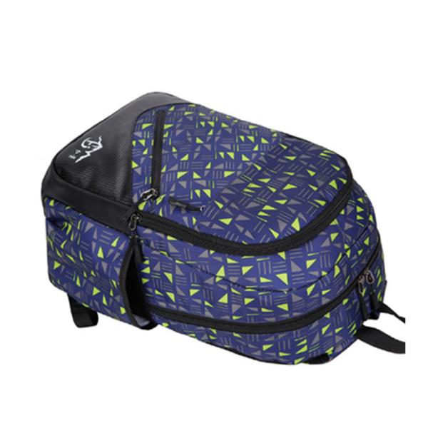 Nylon Casual shcool  Backpack for kids blue camouflage with triangle