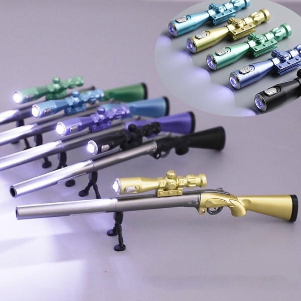 Gel-Ink Toy Gun Shape Writing Pens for Stationery 0.38mm Black Ink 240M Writing Length