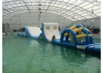 Customized Inflatable Water Island , Inflatable Water Obstacle Course With Repair Kits / Blower