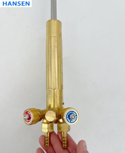 G02/G03-200 Equal Pressure 3 Tube Cutting Torch , Full Brass Body Anti-Backfire Gas Cutting Gun, Oxy Acetylene Propane Manual Blowpipe for Metal Cutting Welding Industrial Use