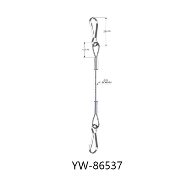 Estilingues de aço inoxidável Lanyard With Double Snap Hooks YW86535 do cabo da corda de fio