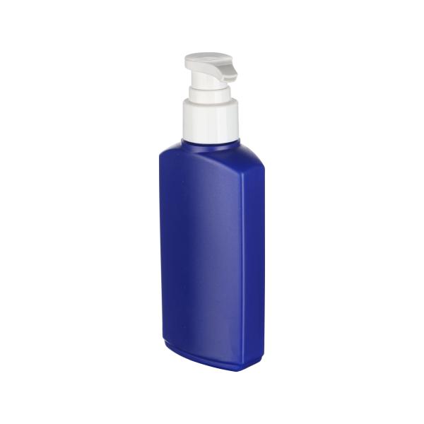 Botella de embalaje de loción de 120 ml, botella de loción vacía de plástico HDPE azul